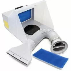 WILTEC Airbrush Lot Complet Cabine D'aspiration Airbrush 3m³/min Tuyau Et Filtre