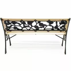 WILTEC Banc De Jardin Banquette Inge En Bois Et Fer De Fonte Dossier Avec Design De Roses Deux Places -Wiltec Boutique 9216548 4