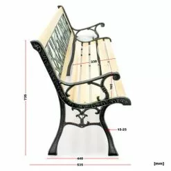 WILTEC Banc De Jardin Banquette Ulrike En Bois Et Fer De Fonte Design Tulipes 2 Places Extérieur Terrasse -Wiltec Boutique 9216580 5