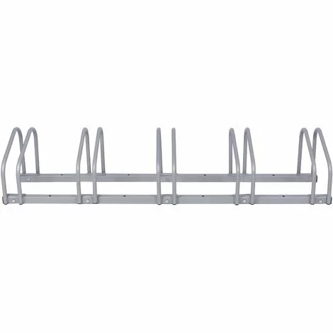 WILTEC Râtelier Au Sol Pour 5 Vélos 1305x320x265mm Acier Revêtu Par Poudre Gris Bicyclette 5 WILTEC Râtelier Au Sol Pour 5 Vélos 1305x320x265mm Acier Revêtu Par Poudre Gris Bicyclette â Image 3