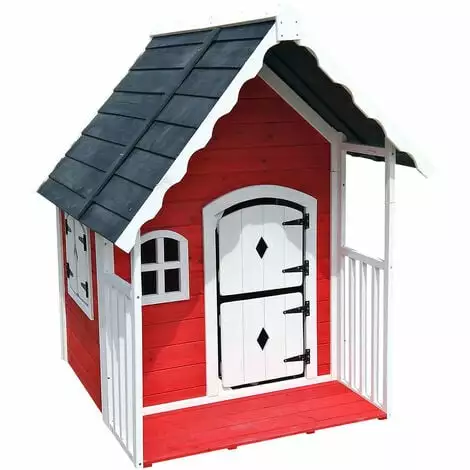 WILTEC Maison De Jeux Villa Enfants Bois Véranda Maisonnette Cabane Jardin Terrasse Plein Air 4 WILTEC Maison De Jeux Villa Enfants Bois Véranda Maisonnette Cabane Jardin Terrasse Plein Air – Image 2