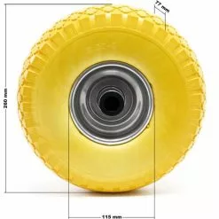 WILTEC Roue PU 3.00-4 260mm En Caoutchouc Plein Increvable Avec Jante En Métal Pour Le Montage Des Aides Au Transport -Wiltec Boutique 9343271 2