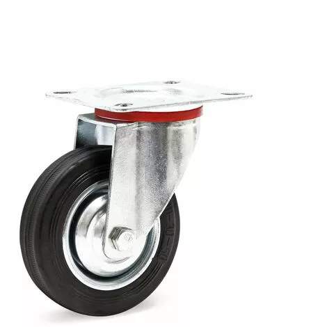 WILTEC Roulette Fixe Ø 100 Mm Roue Caoutchouc Jante Métal 50 Kg Transport Appareil Accessoire Meuble 3 WILTEC Roulette Fixe Ø 100 Mm Roue Caoutchouc Jante Métal 50 Kg Transport Appareil Accessoire Meuble