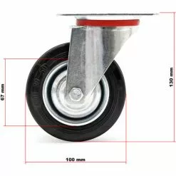 WILTEC Roulette Fixe Ø 100 Mm Roue Caoutchouc Jante Métal 50 Kg Transport Appareil Accessoire Meuble 9 WILTEC Roulette Fixe Ø 100 Mm Roue Caoutchouc Jante Métal 50 Kg Transport Appareil Accessoire Meuble -Wiltec Boutique 9524387 3