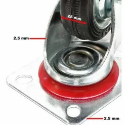 WILTEC Roulette Fixe Ø 100 Mm Roue Caoutchouc Jante Métal 50 Kg Transport Appareil Accessoire Meuble 11 WILTEC Roulette Fixe Ø 100 Mm Roue Caoutchouc Jante Métal 50 Kg Transport Appareil Accessoire Meuble -Wiltec Boutique 9524387 5