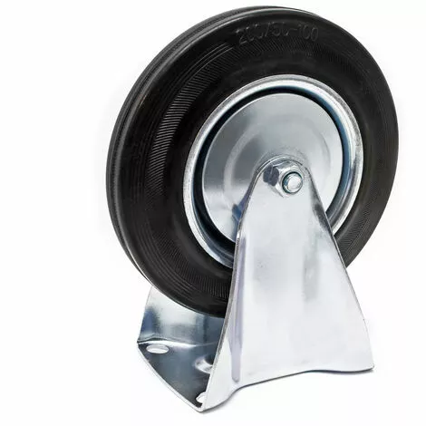 WILTEC Roulette Fixe Ø 200mm Roue Caoutchouc Jante Métal 150Kg Transport Appareil Accessoire Meuble 4 WILTEC Roulette Fixe Ø 200mm Roue Caoutchouc Jante Métal 150Kg Transport Appareil Accessoire Meuble â Image 2