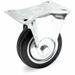 WILTEC Roulette Fixe Ø 75 Mm Roue Caoutchouc Jante Métal 50 Kg Charge Transport Appareil Accessoires Meuble