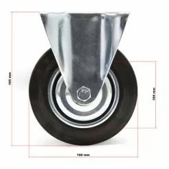WILTEC Roulette Fixe Ø 160 Mm Roue Caoutchouc Jante Métal 130Kg Charge Transport Appareil Accessoire Meuble 9 WILTEC Roulette Fixe Ø 160 Mm Roue Caoutchouc Jante Métal 130Kg Charge Transport Appareil Accessoire Meuble -Wiltec Boutique 9524393 3