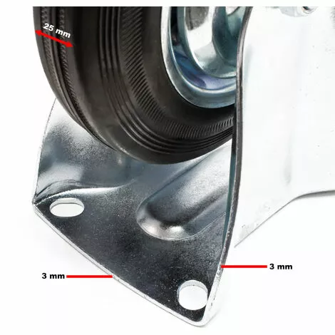 WILTEC Roulette Fixe Ø 160 Mm Roue Caoutchouc Jante Métal 130Kg Charge Transport Appareil Accessoire Meuble 7 WILTEC Roulette Fixe Ø 160 Mm Roue Caoutchouc Jante Métal 130Kg Charge Transport Appareil Accessoire Meuble â Image 5