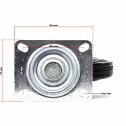 WILTEC Roulette Fixe Ø 75 Mm Roue Caoutchouc Jante Métal 50 Kg Charge Transport Appareil Accessoires Meuble -Wiltec Boutique 9524397 4