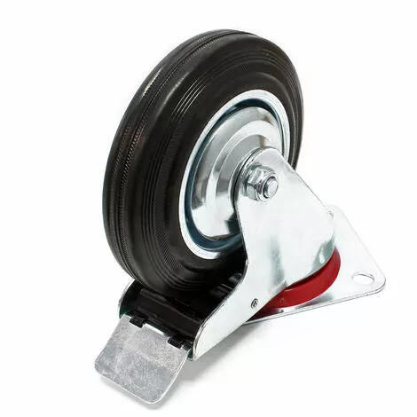 WILTEC Roulette Blocage Double Ø160mm Roue Caoutchouc Jante Métal 130Kg Transport Appareil Meuble 4 WILTEC Roulette Blocage Double Ø160mm Roue Caoutchouc Jante Métal 130Kg Transport Appareil Meuble – Image 2