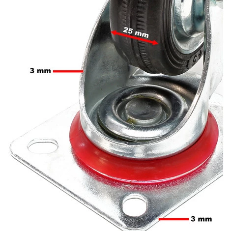 WILTEC Roulette Fixe Ø 160mm Roue Caoutchouc Jante Métal 130 Kg Charge Transport Appareil Accessoire Meuble 7 WILTEC Roulette Fixe Ø 160mm Roue Caoutchouc Jante Métal 130 Kg Charge Transport Appareil Accessoire Meuble – Image 5