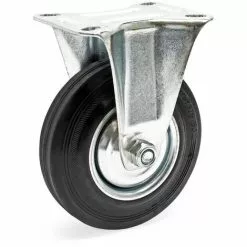 WILTEC Roulette Fixe Ø 125 Mm Roue Caoutchouc Jante Métal 100 Kg Transport Appareil Accessoire Meuble