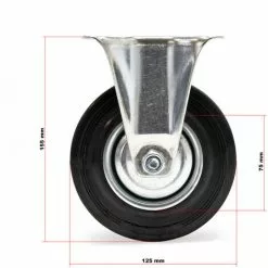 WILTEC Roulette Fixe Ø 125 Mm Roue Caoutchouc Jante Métal 100 Kg Transport Appareil Accessoire Meuble 9 WILTEC Roulette Fixe Ø 125 Mm Roue Caoutchouc Jante Métal 100 Kg Transport Appareil Accessoire Meuble -Wiltec Boutique 9524406 3