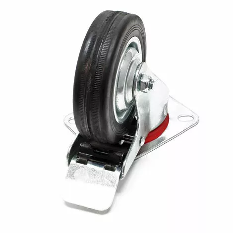 WILTEC Roulette Blocage Double Ø100mm Roue Caoutchouc Jante Métal 70Kg Transport Appareil Accessoire Meuble 4 WILTEC Roulette Blocage Double Ø100mm Roue Caoutchouc Jante Métal 70Kg Transport Appareil Accessoire Meuble – Image 2