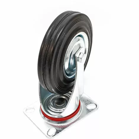 WILTEC Roulette Fixe Ø 125 Mm Roue Caoutchouc Jante Métal 100 Kg Transport Appareil Accessoire Meuble 4 WILTEC Roulette Fixe Ø 125 Mm Roue Caoutchouc Jante Métal 100 Kg Transport Appareil Accessoire Meuble – Image 2