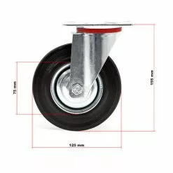 WILTEC Roulette Fixe Ø 125 Mm Roue Caoutchouc Jante Métal 100 Kg Transport Appareil Accessoire Meuble 9 WILTEC Roulette Fixe Ø 125 Mm Roue Caoutchouc Jante Métal 100 Kg Transport Appareil Accessoire Meuble -Wiltec Boutique 9524408 3
