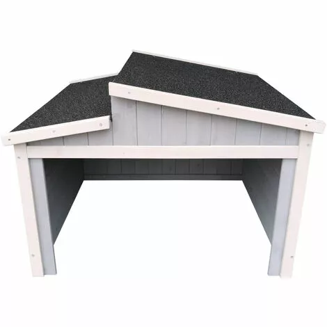 WILTEC Garage Pour Robot-tondeuse Toit Gradin Bois Massif Abri Carport Gris 66,6x79,5x71,2cm 4 WILTEC Garage Pour Robot-tondeuse Toit Gradin Bois Massif Abri Carport Gris 66,6x79,5x71,2cm – Image 2