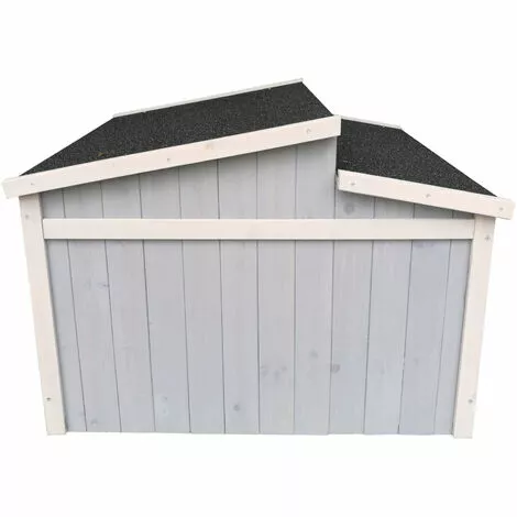 WILTEC Garage Pour Robot-tondeuse Toit Gradin Bois Massif Abri Carport Gris 66,6x79,5x71,2cm 5 WILTEC Garage Pour Robot-tondeuse Toit Gradin Bois Massif Abri Carport Gris 66,6x79,5x71,2cm – Image 3