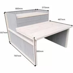 WILTEC Garage Pour Robot-tondeuse Toit Gradin Bois Massif Abri Carport Gris 79,7x66x55,7cm -Wiltec Boutique 9562058 4